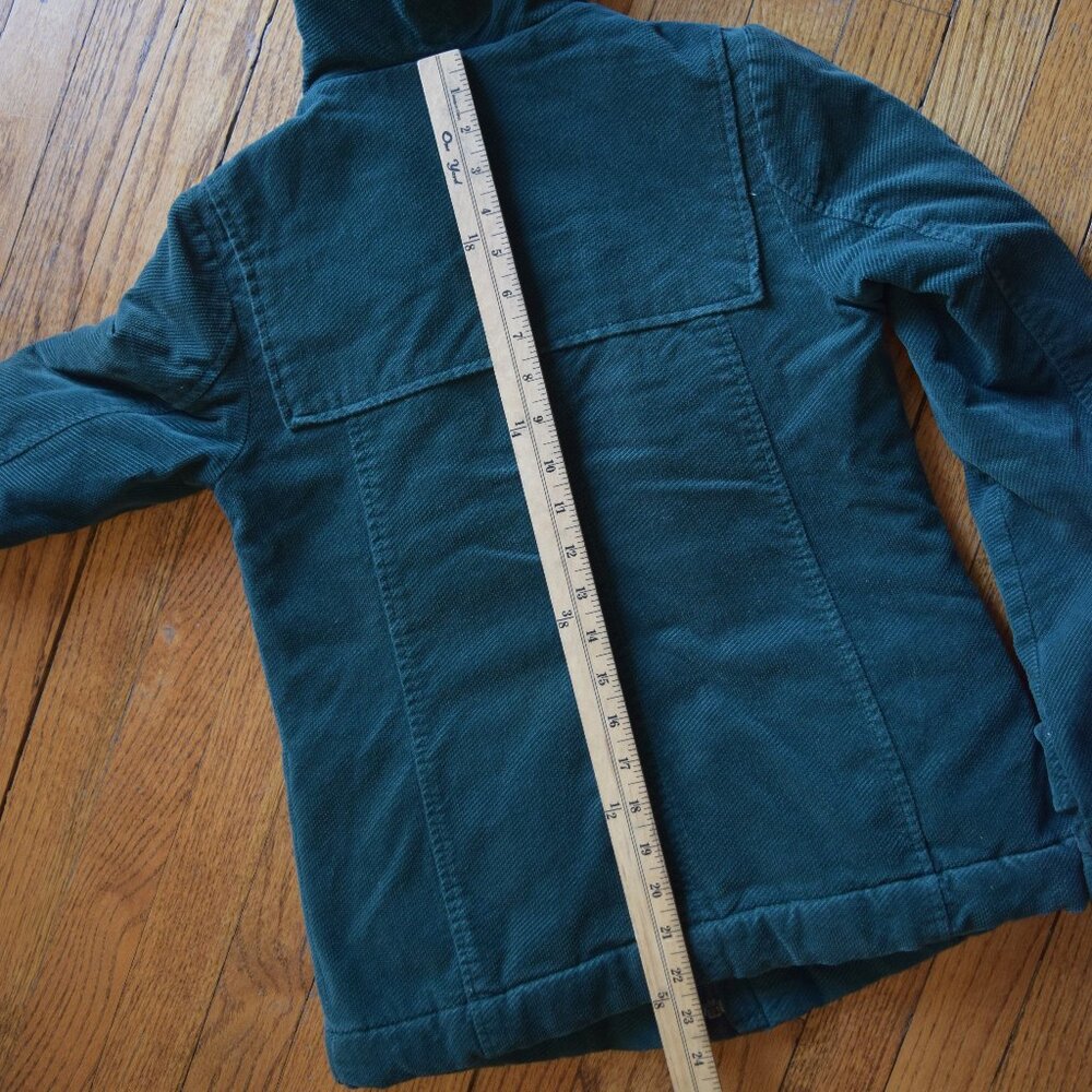 Mossimo Supply Green Corduroy Short Jacket with Heart Quilted Lining, Size Small - Picture 8 of 8